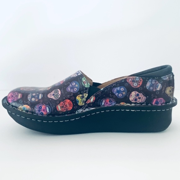 Alegria Leather Sugar Skulls Nursing Flat-form Loafer Women’s Size EU37/US 7-7.5 - Picture 11 of 16